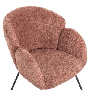 Кресло Harnis Hm9603,02 розово букле с черна метална база 82x62x72hcm