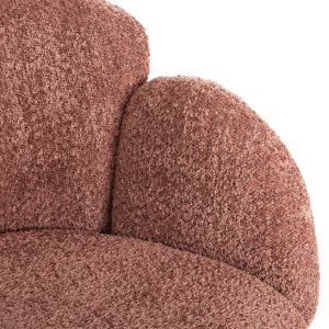 Кресло Harnis Hm9603,02 розово букле с черна метална база 82x62x72hcm