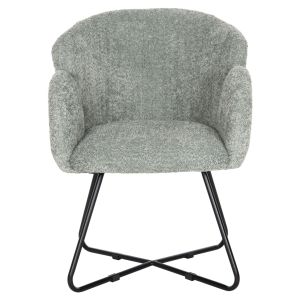 Кресло Harnis Hm9603,05 букле цвят шам фъстък с черна метална база 82x62x72hcm