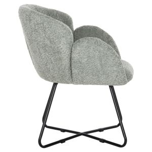 Кресло Harnis Hm9603,05 букле цвят шам фъстък с черна метална база 82x62x72hcm