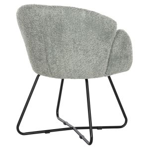 Кресло Harnis Hm9603,05 букле цвят шам фъстък с черна метална база 82x62x72hcm