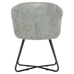 Кресло Harnis Hm9603,05 букле цвят шам фъстък с черна метална база 82x62x72hcm