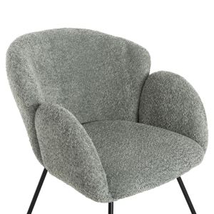 Кресло Harnis Hm9603,05 букле цвят шам фъстък с черна метална база 82x62x72hcm