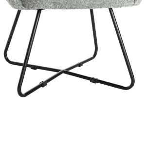 Кресло Harnis Hm9603,05 букле цвят шам фъстък с черна метална база 82x62x72hcm