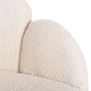 Кресло Harnis Hm9603,06 букле цвят екрю с черна метална база 82x62x72hcm