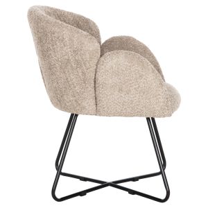 Кресло Harnis Hm9603,08 бежово букле с черна метална база 82x62x72hcm