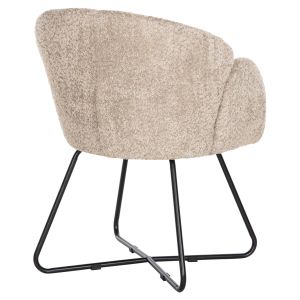 Кресло Harnis Hm9603,08 бежово букле с черна метална база 82x62x72hcm
