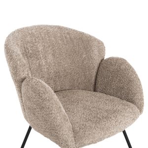 Кресло Harnis Hm9603,08 бежово букле с черна метална база 82x62x72hcm