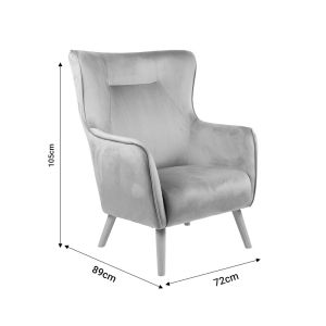 Кресло Insicive дамаска плюш цвят бледо розов 72x89x105cм