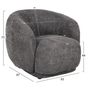 Кресло Karpen Freya Hm9600,01 сиво букле 93x87x78hcm