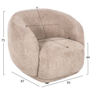 Кресло Karpen Freya Hm9600,08 бежово букле 93x87x78hcm