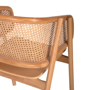 Кресло Kenlee Hm9872 от дърво от ясен и естествен ратан в естествен цвят 57,5x55x81cm