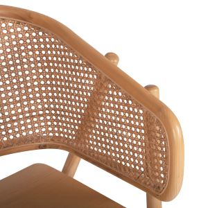 Кресло Kenlee Hm9872 от дърво от ясен и естествен ратан в естествен цвят 57,5x55x81cm