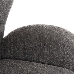 Кресло Kryly Hm9593,01 сиво букле с черни дървени крака 83x87x89hcm
