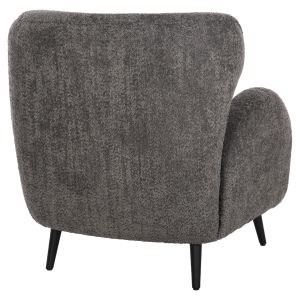 Кресло Kryly Hm9593,01 сиво букле с черни дървени крака 83x87x89hcm