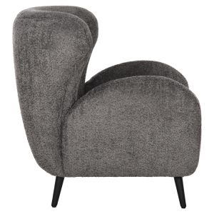 Кресло Kryly Hm9593,01 сиво букле с черни дървени крака 83x87x89hcm