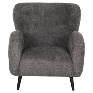 Кресло Kryly Hm9593,01 сиво букле с черни дървени крака 83x87x89hcm