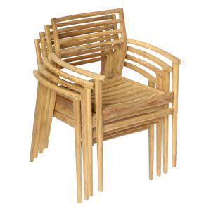 Кресло Moosen Hm9936 тиково дърво масив натурално 59x60x78.5h