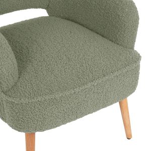 Кресло Mylie Hm8394,27 букле цвят шам фъстък 66x75x93hcm