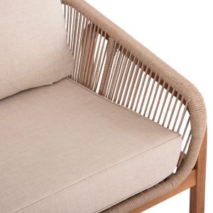 Кресло Oasis Biege Sm6226 дърво тропическа акация-алуминий и въже бежов 92x80x71.5-82в см. градински комплект 4 части Orion Corner Sm6191.02 бял алуминий и бежов олефин