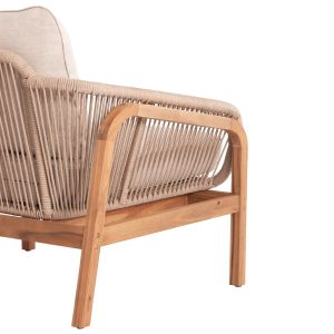 Кресло Oasis Biege Sm6226 дърво тропическа акация-алуминий и въже бежов 92x80x71.5-82в см. градински комплект 4 части Orion Corner Sm6191.02 бял алуминий и бежов олефин