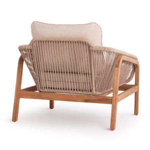 Кресло Oasis Biege Sm6226 дърво тропическа акация-алуминий и въже бежов 92x80x71.5-82в см. градински комплект 4 части Orion Corner Sm6191.02 бял алуминий и бежов олефин