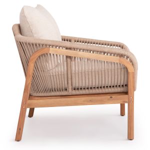 Кресло Oasis Biege Sm6226 дърво тропическа акация-алуминий и въже бежов 92x80x71.5-82в см. градински комплект 4 части Orion Corner Sm6191.02 бял алуминий и бежов олефин