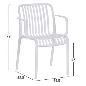 Outdoor Convee armchair Hm6105,01 polypropylene white 44,5x52,5x79cm