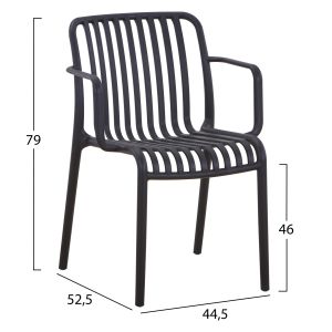 Outdoor Convee armchair Hm6105,02 polypropylene black 44,5x52,5x79cm