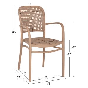 Armchair Polypropylene Flow Hm5938,03 cappuccino 55x53x86cm