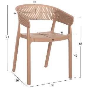 Armchair Polypropylene Perfoe Hm5941,03 cappuccino 53,5x50,5x73cm