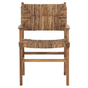 Кресло Professional Solid Teak Wood And Rush-matt 57,5x59x87cm Hm9400,11