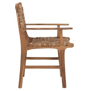 Кресло Professional Solid Teak Wood And Rush-matt 57,5x59x87cm Hm9400,11