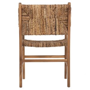 Кресло Professional Solid Teak Wood And Rush-matt 57,5x59x87cm Hm9400,11