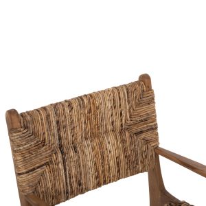 Кресло Professional Solid Teak Wood And Rush-matt 57,5x59x87cm Hm9400,11