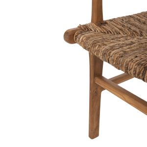 Кресло Professional Solid Teak Wood And Rush-matt 57,5x59x87cm Hm9400,11