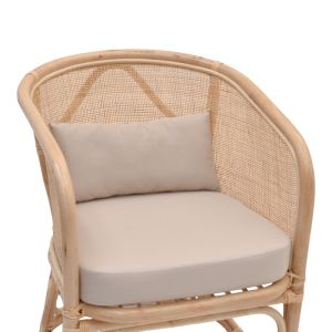 Chair Querke synthetic rattan beige cushion 57x64x76cm