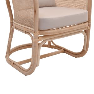 Chair Querke synthetic rattan beige cushion 57x64x76cm