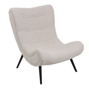 Кресло Silla от букле с табуретка в бежов цвят 97x80x100см