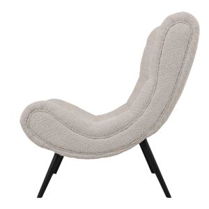 Кресло Silla от дамаска букле в бежов цвят 97x80x100см