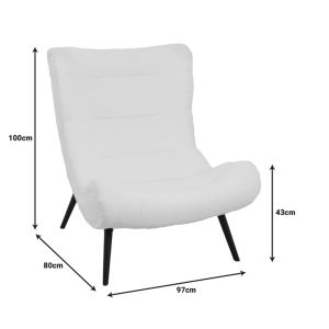 Кресло Silla от дамаска букле в бежов цвят 97x80x100см