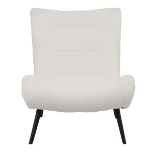Кресло Silla от дамаска букле в бял цвят 97x80x100см