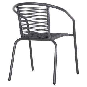 Swifter armchair Hm5969,01 metal in gray - synthetic rattan in gray 54x61x75cm