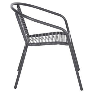 Swifter armchair Hm5969,01 metal in gray - synthetic rattan in gray 54x61x75cm