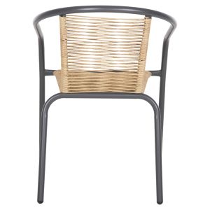Swifter armchair Hm5969,02 metal in gray - synthetic rattan in natural color 54x61x75cm