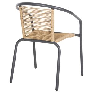 Swifter armchair Hm5969,02 metal in gray - synthetic rattan in natural color 54x61x75cm