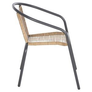 Swifter armchair Hm5969,02 metal in gray - synthetic rattan in natural color 54x61x75cm