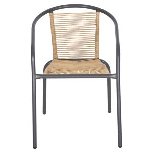 Swifter armchair Hm5969,02 metal in gray - synthetic rattan in natural color 54x61x75cm