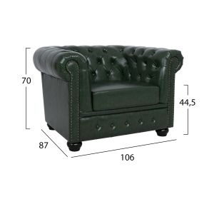 Кресло T, Chesterfield Polina кипърско зелено Hm3011,08