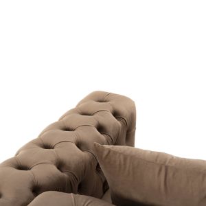 Кресло T,chesterfield Mobar Hm3261,03 бежово плюшено с метални крака 99x86,5x77hcm